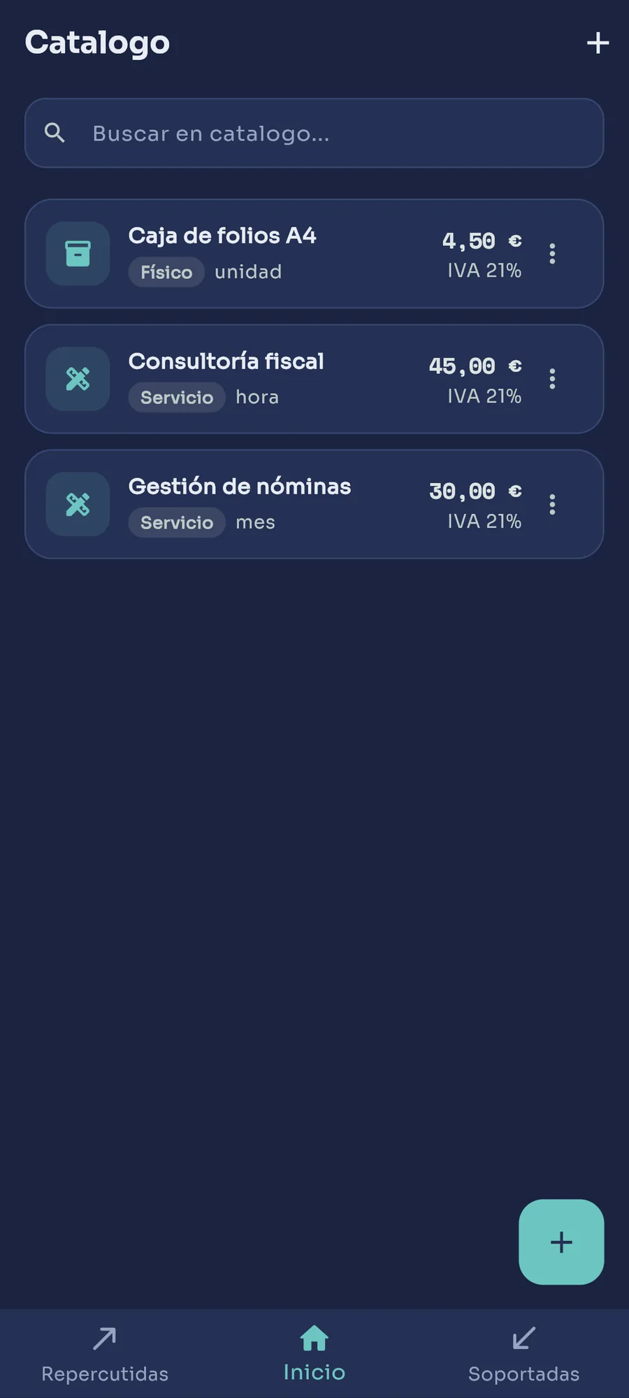 Catálogo de productos y servicios
